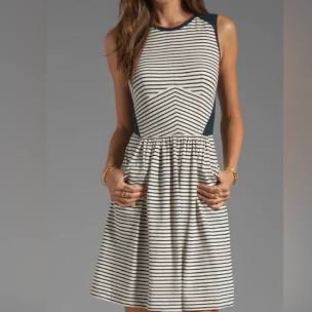Rebecca Taylor  Women's‎ Navy/White Striped Dress Sz XS